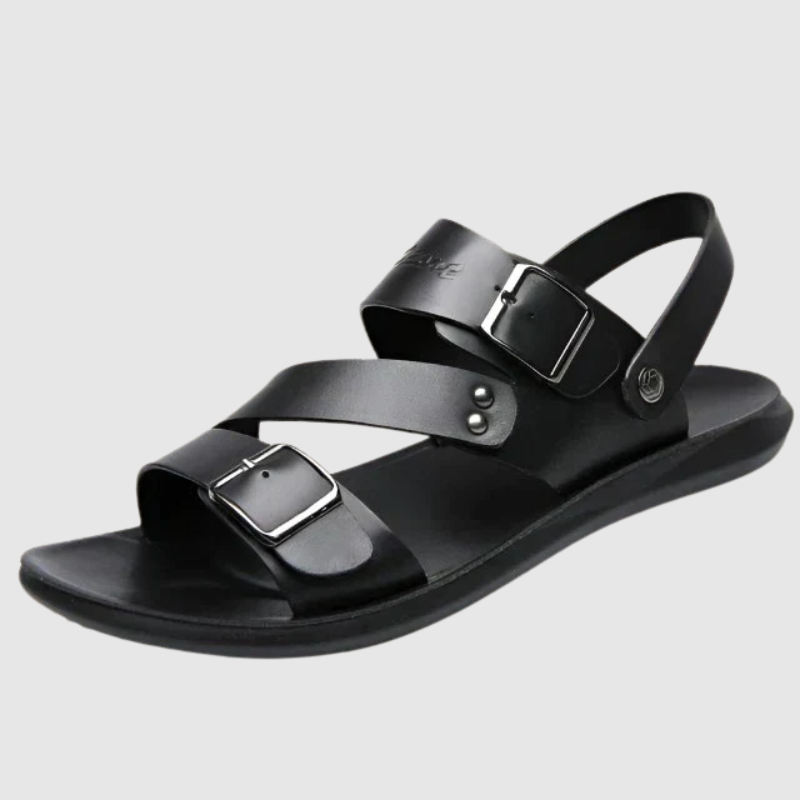 Sandales homme élégantes avec boucle raffinée, confort premium, style estival, parfaites pour sorties décontractées.