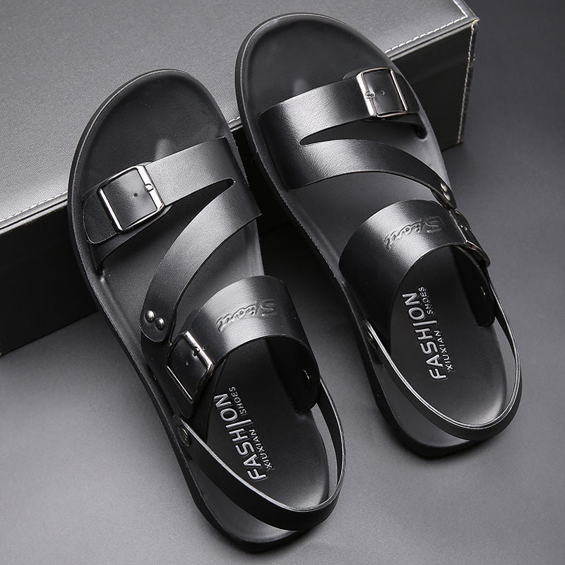 Sandales homme élégantes avec boucle raffinée, confort premium, style estival, parfaites pour sorties décontractées.