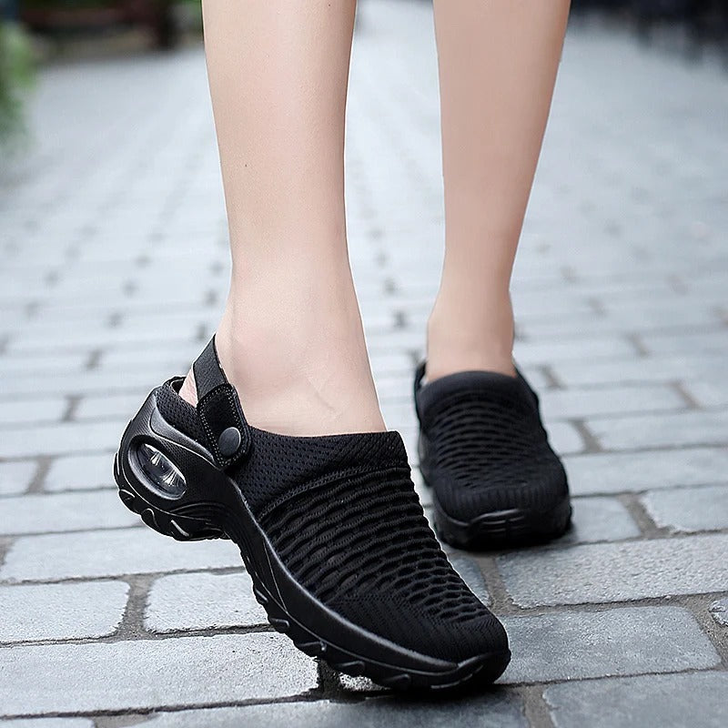 Sandales femme avec semelle adhérente fiable, légères et confortables. Mode été, soutien voûte.