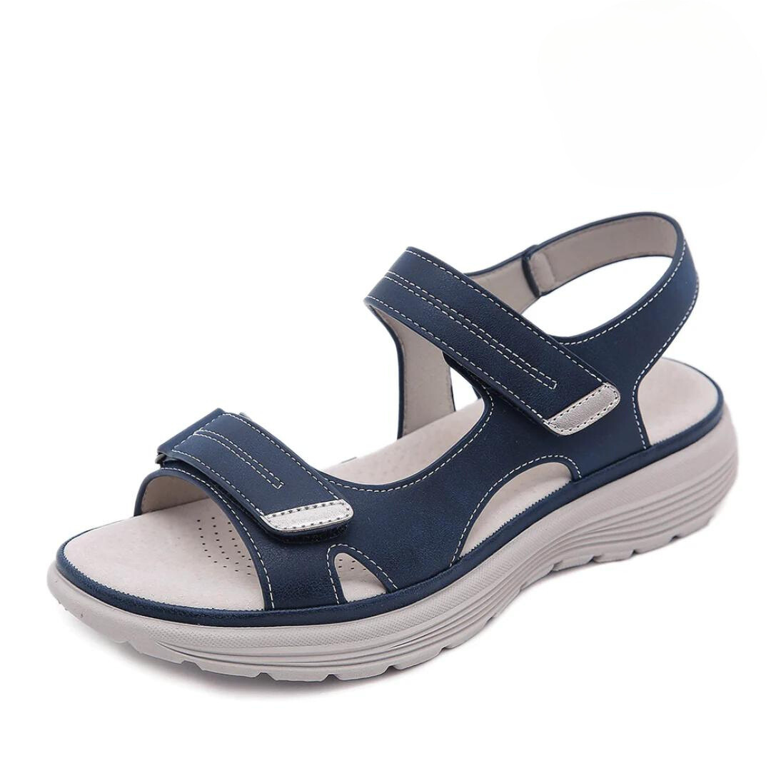 Sandales orthopédiques confortables pour femme, idéales pour l'été avec soutien voûte plantaire.