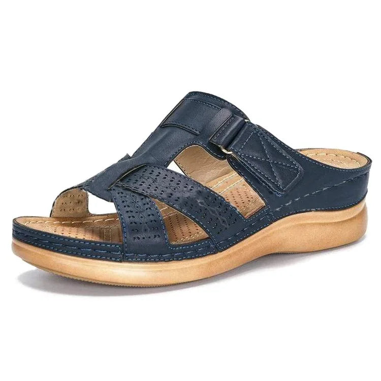 Sandales femmes élégantes, couleur neutre, avec soutien orthopédique triple arche pour un confort et une marche optimaux.