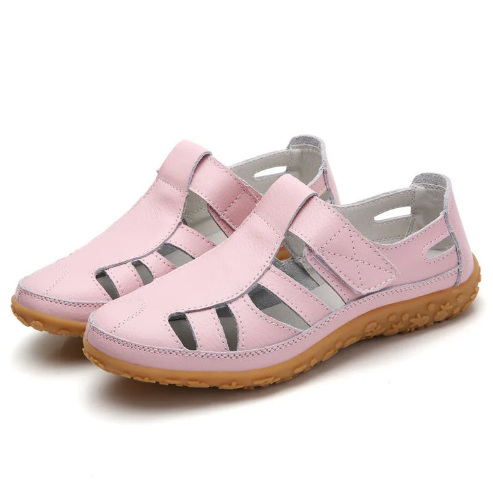 "Sandales orthopédiques antidérapantes confortables avec soutien plantaire en cuir doux, idéales pour l'été et les promenades