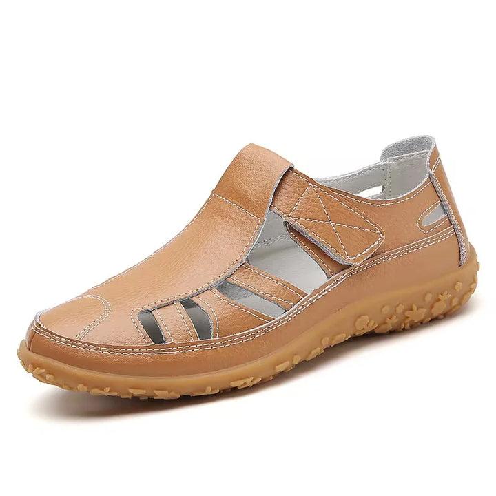"Sandales orthopédiques antidérapantes confortables avec soutien plantaire en cuir doux, idéales pour l'été et les promenades
