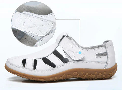 "Sandales orthopédiques antidérapantes confortables avec soutien plantaire en cuir doux, idéales pour l'été et les promenades