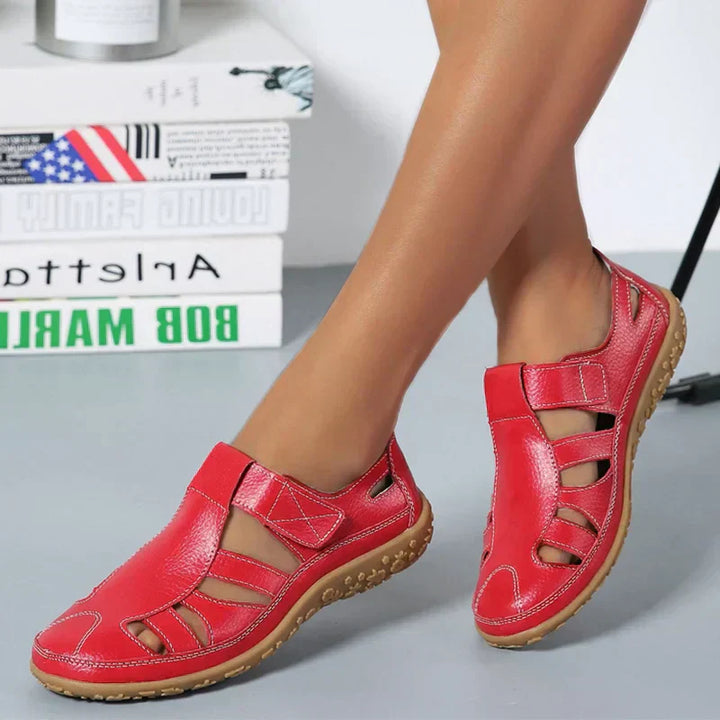 "Sandales orthopédiques antidérapantes confortables avec soutien plantaire en cuir doux, idéales pour l'été et les promenades