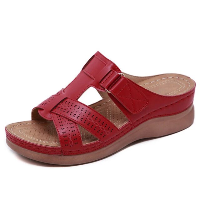 "Sandales orthopédiques ComfortWave en bleu, offrant soutien plantaire et confort optimal pour une meilleure posture."