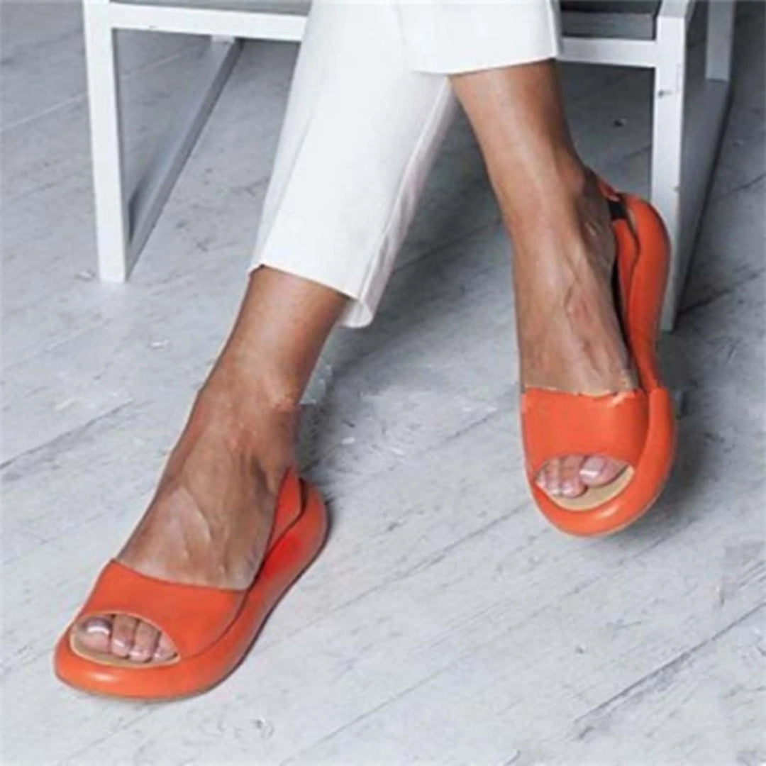 "Sandales orthopédiques femme colorées avec semelle ergonomique, vues de côté, idéales pour l'été et confort durable."