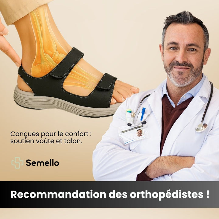 "Sandales orthopédiques femme modernes et élégantes, soutien confortable, disponibles en bleu, gris et noir."