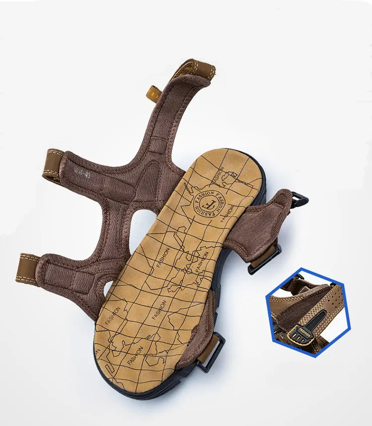"Sandales orthopédiques mixte avec scratch, semelle ergonomique, couleur beige, pour usage intérieur et extérieur."