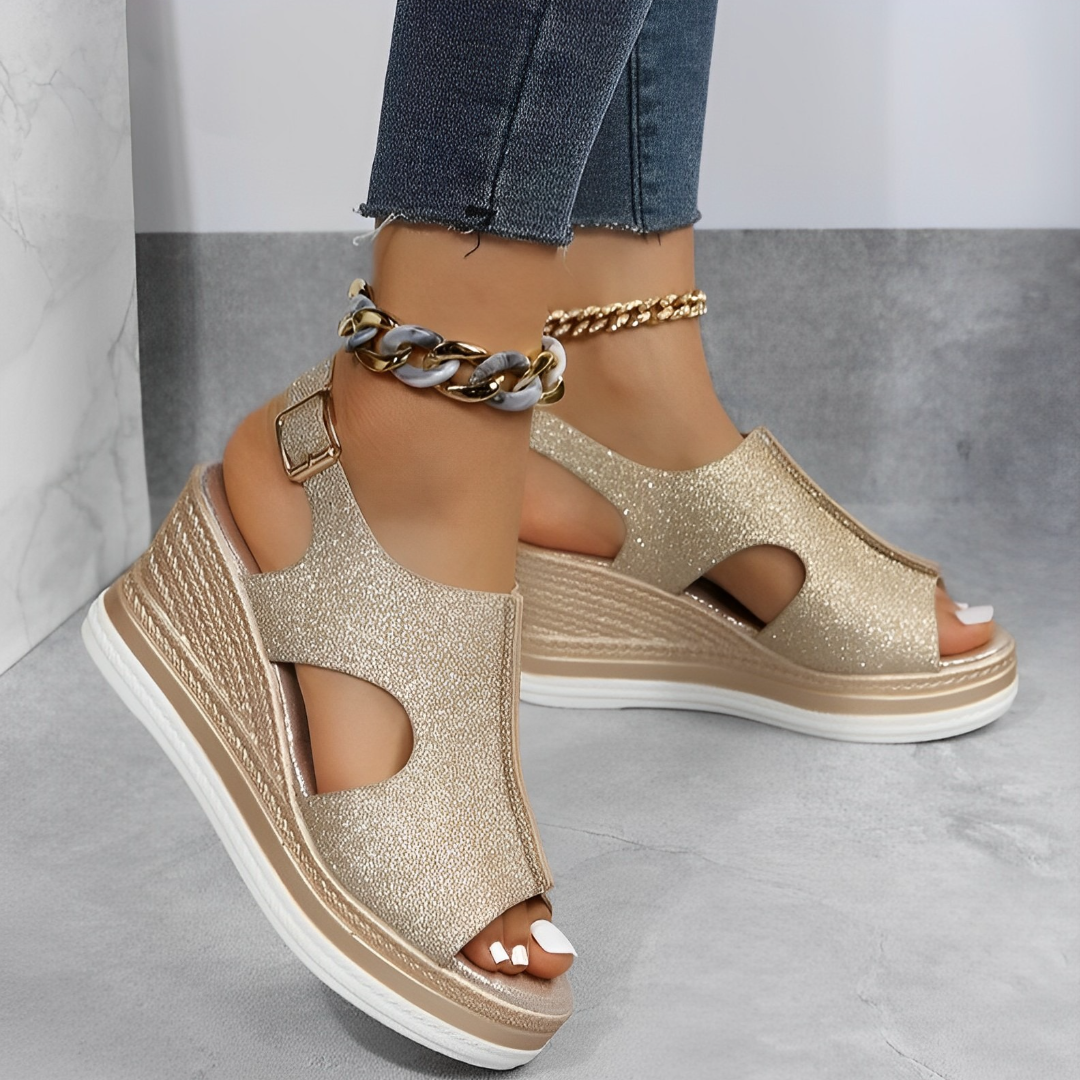 "Sandales orthopédiques Rosalie noires, design élégant et ergonomique, semelle souple, confort quotidien pour femmes."