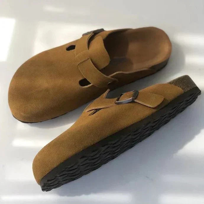 "Sandales unisex cuir premium élégantes avec semelle ergonomique, bracelet ajustable, look luxe et 6 couleurs attractives"