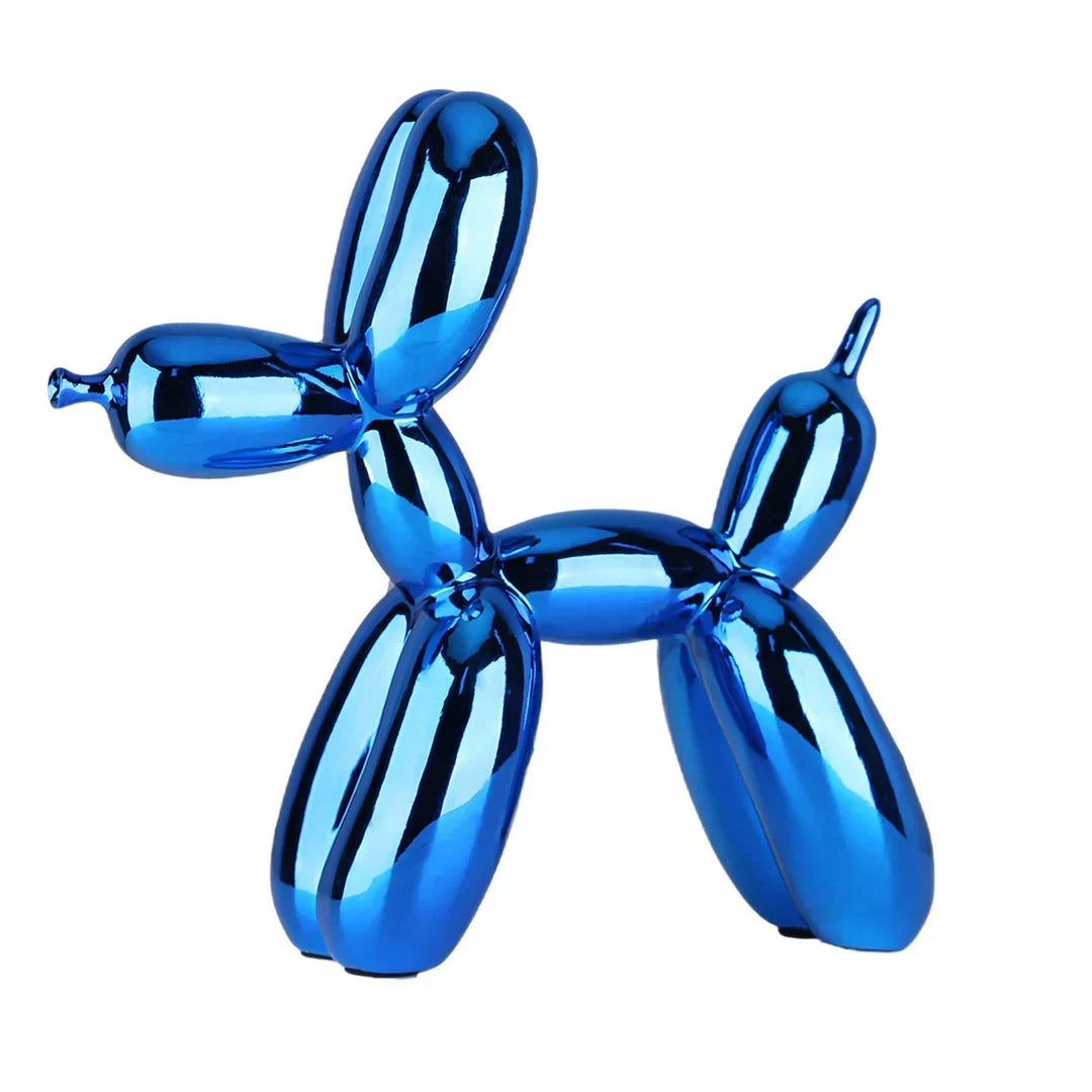 "Sculpture animale en ballon, design moderne, surface brillante, décoration intérieure élégante et amusante."