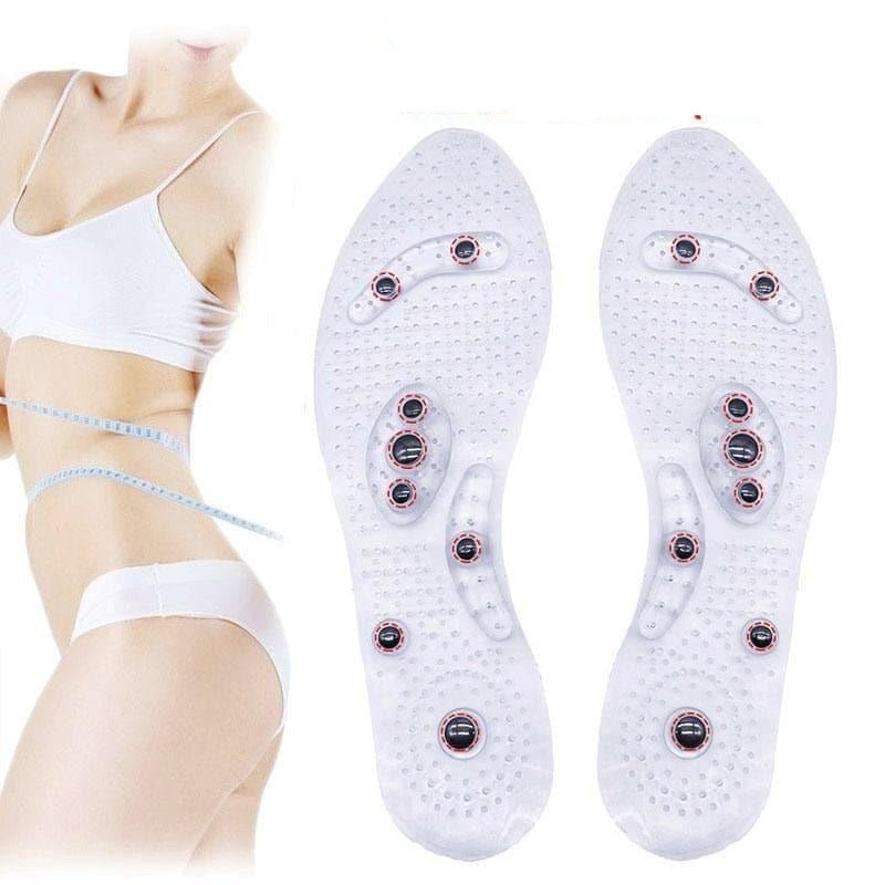 Semelles amincissantes magnétiques. Massage des pieds, circulation & perte de poids. Confort optimal.