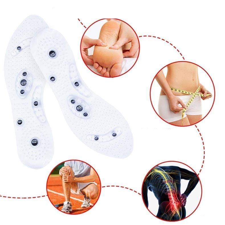Semelles amincissantes magnétiques. Massage des pieds, circulation & perte de poids. Confort optimal.