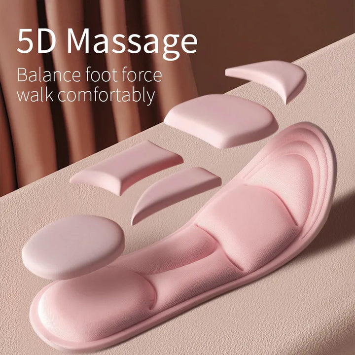 Semelles intérieures 5D confort et soutien voûte plantaire orthopédiques pour un bien-être amélioré.
