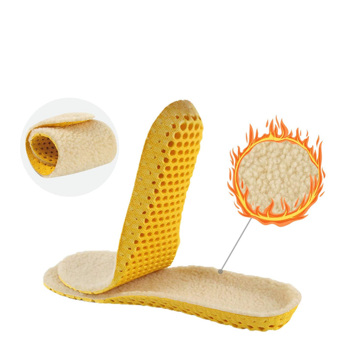 Semelles d'hiver OrthoFlex respirantes pour confort optimal, préviennent les déformations et gardent les pieds au chaud.