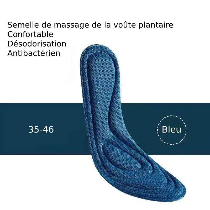 Semelles confortables anti-douleur, idéales pour fasciite plantaire. Mousse massage, soutien quotidien homme/femme.