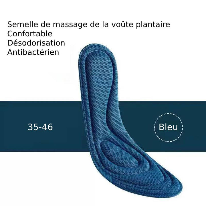 Semelles confortables anti-douleur, idéales pour fasciite plantaire. Mousse massage, soutien quotidien homme/femme.