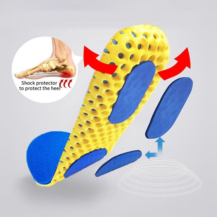 Semelles orthopédiques unisexes pour soulager la douleur plantaire, offrant soutien de la voûte et confort du pied.