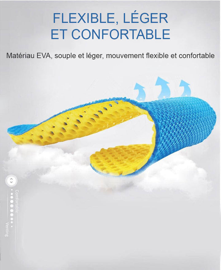 Semelles confortables unisexe, idéales pour soulager la douleur de la voûte plantaire et améliorer le confort du pied.