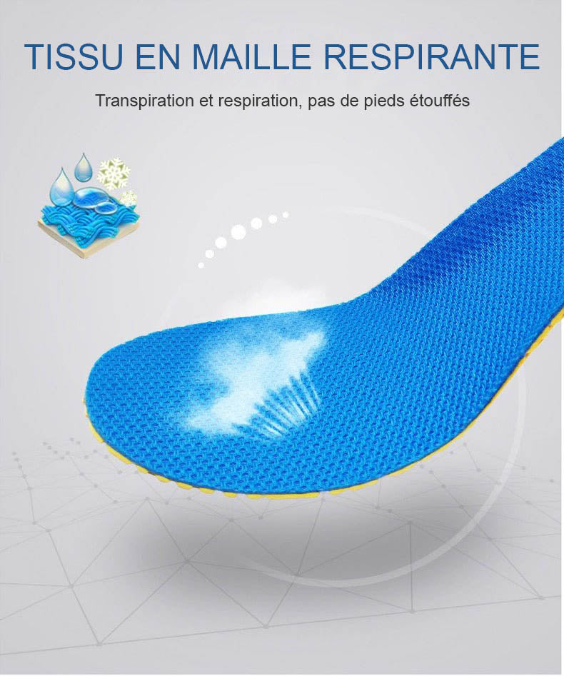 Soutien de la voûte plantaire élevé pour semelles orthopédiques unisexes, réduisant la douleur et améliorant le confort.