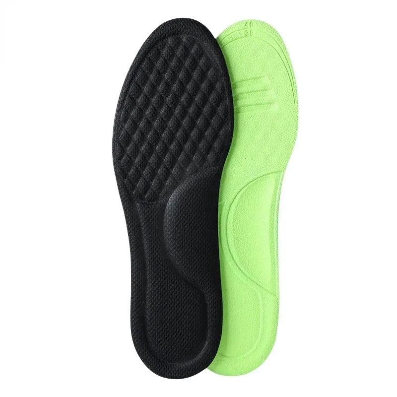 Semelles orthopédiques à mémoire de forme unisexe, anti-fatigue, assurant amorti et hygiène pour les pieds douloureux.