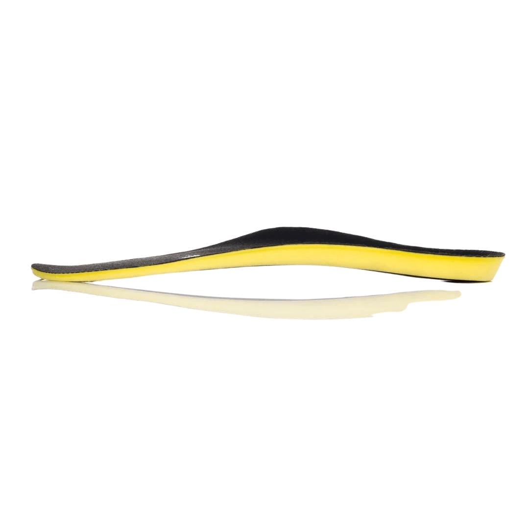 "Semelles orthopédiques en carbone, design ergonomique, couleur noire, absorption des chocs, stabilité et confort élite."