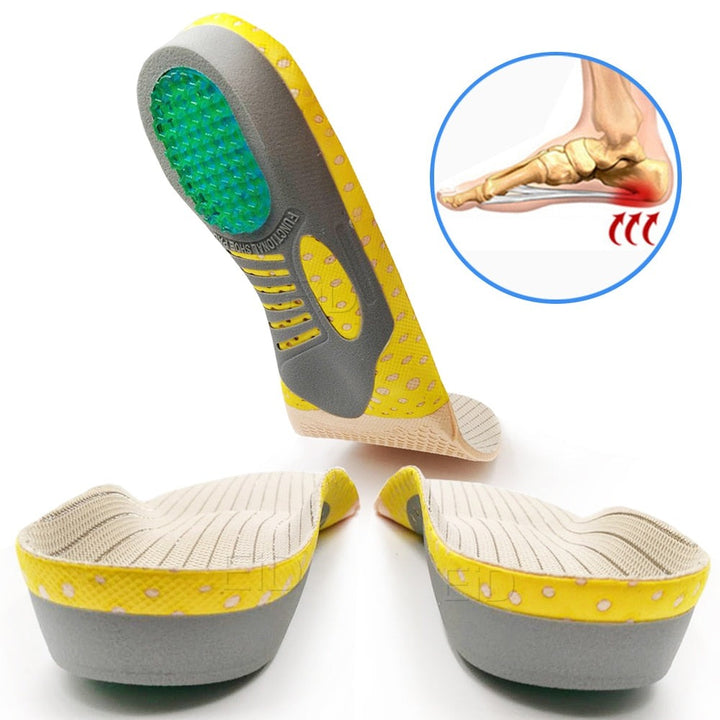 Semelles orthopédiques tailles S/M. Soulagement douleur plantaire. Confort optimal.