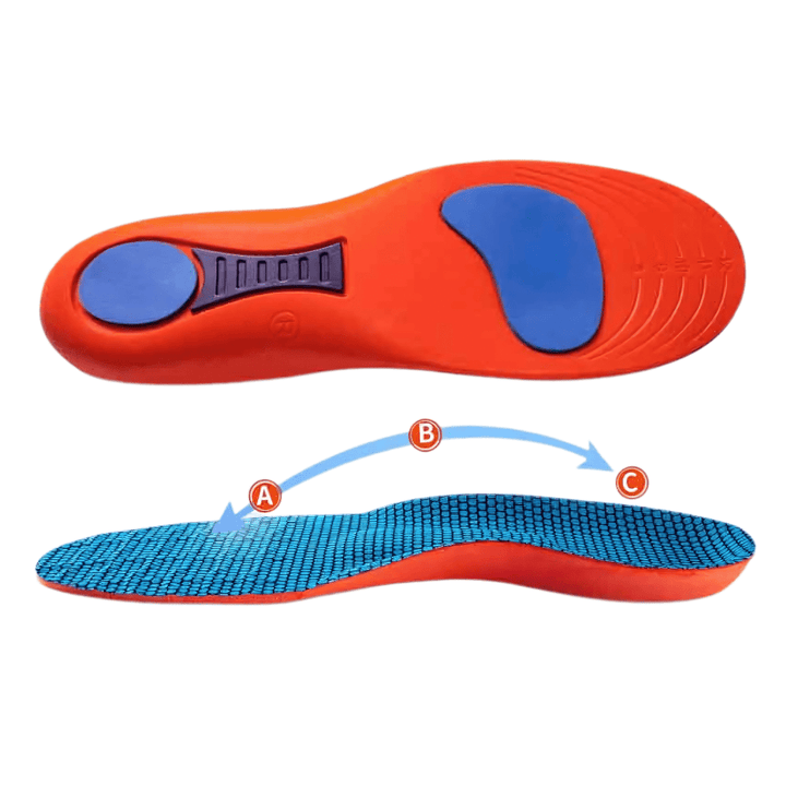 "Semelles sport orthopédiques, confort amorti, stabilité optimale, design ergonomique, soutien des arches, matériaux respiran