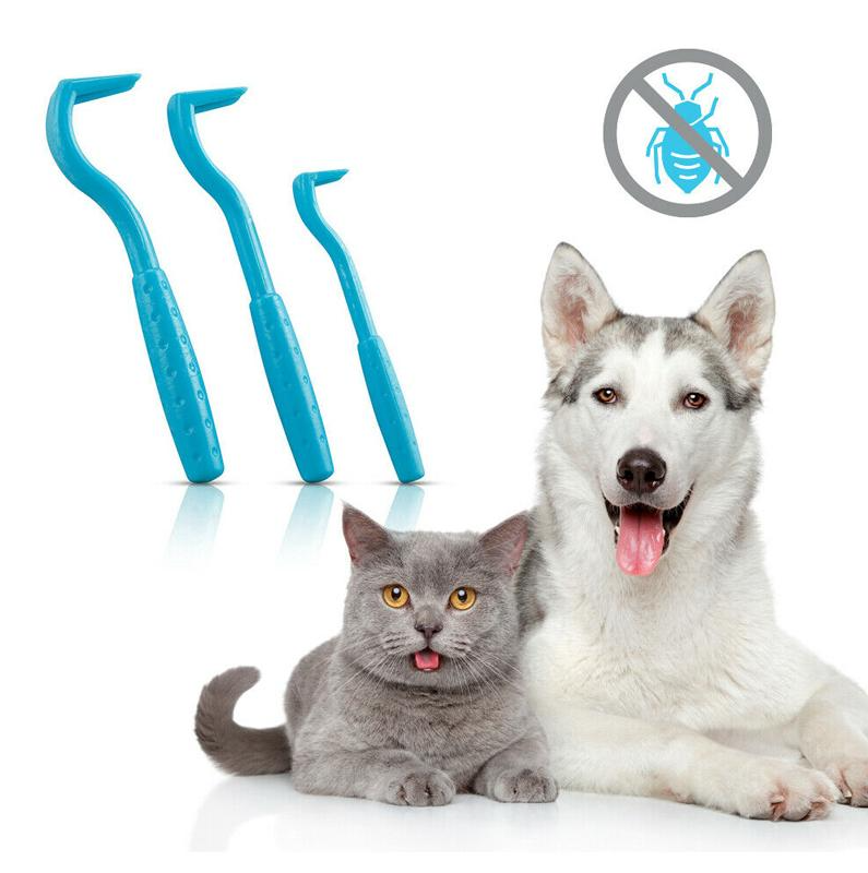 "Set de crochets à tiques pour animaux, 3 tailles, design fonctionnel, retrait sécurisé sans douleur pour tous les animaux."
