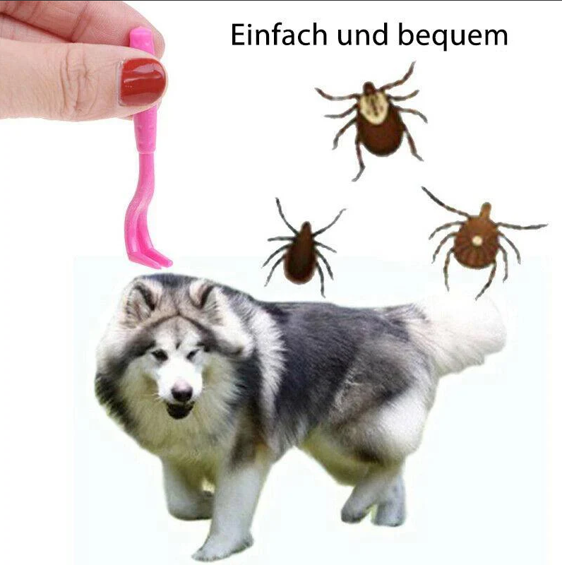 "Set de crochets à tiques pour animaux, 3 tailles, design fonctionnel, retrait sécurisé sans douleur pour tous les animaux."