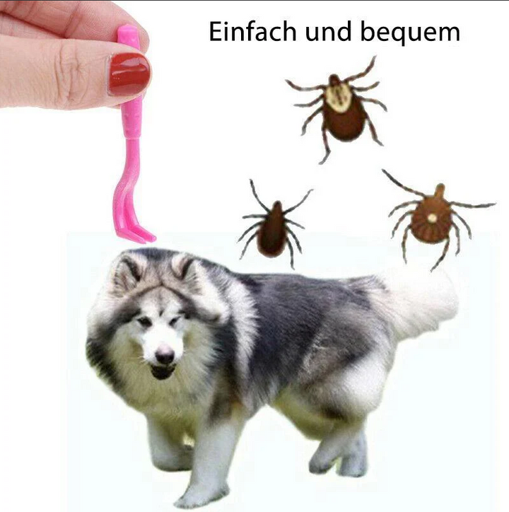 "Set de crochets à tiques pour animaux, 3 tailles, design fonctionnel, retrait sécurisé sans douleur pour tous les animaux."