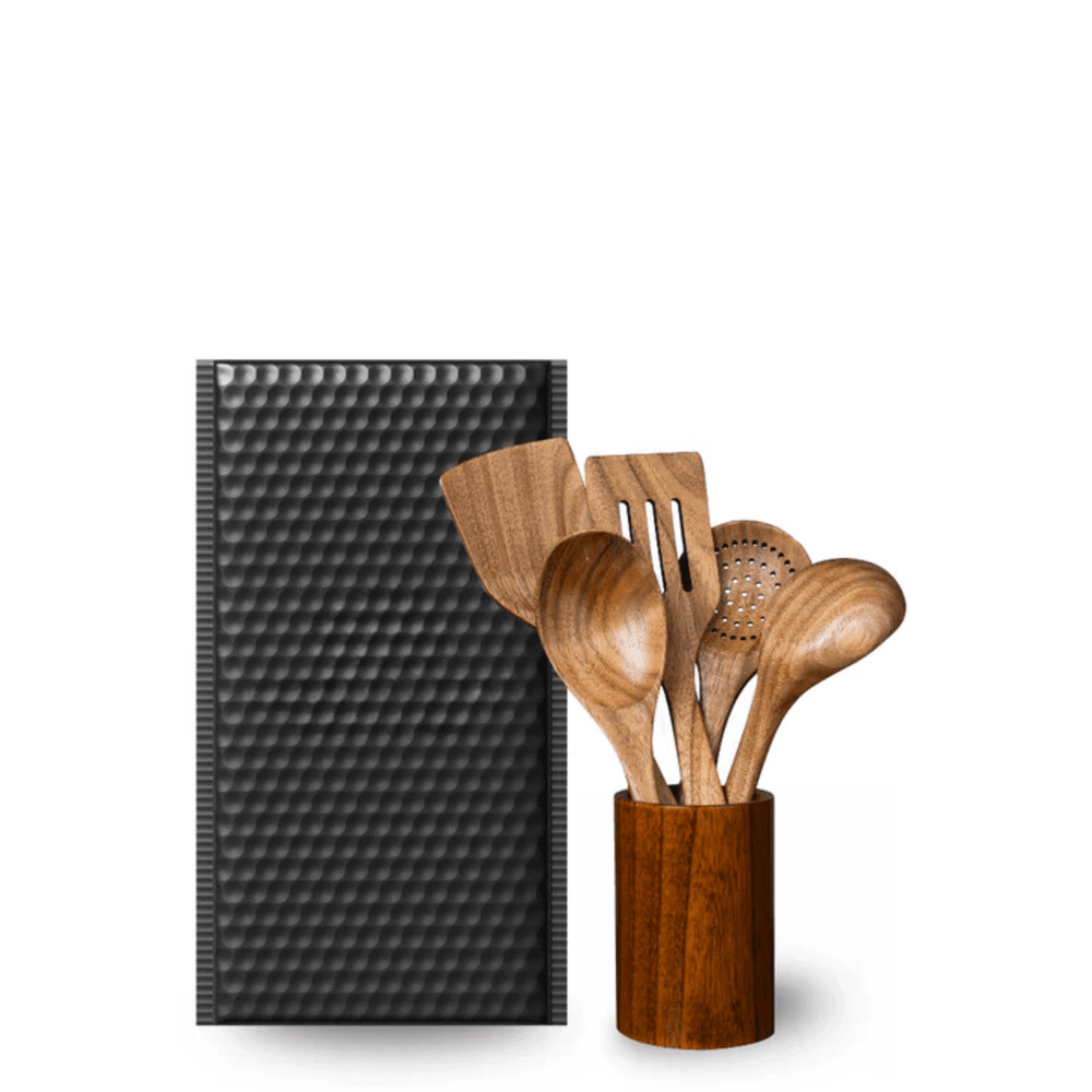 "Set de cuisine en bois naturel, ustensiles écologiques, design élégant, ergonomique, idéal cuisine quotidienne, cadeau"