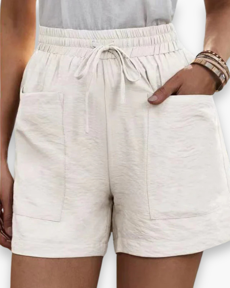 Short cargo estival pour femme, tissu léger, ceinture ajustable, poches pratiques, idéal pour un style décontracté.