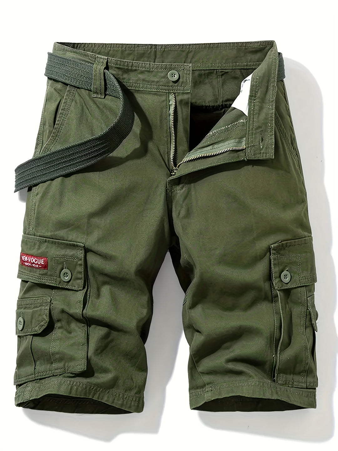 Short cargo homme polyvalent pour l'été, décontracté, multipoches et ceinture intégrée, parfait pour le voyage.