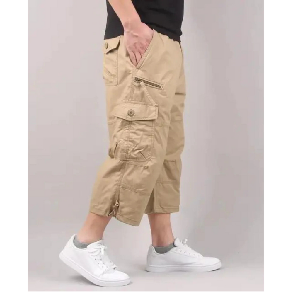 "Short cargo homme léger, coton, poches pratiques, couleur camouflage, coupe longue, idéal pour l'été et les sorties urbaines