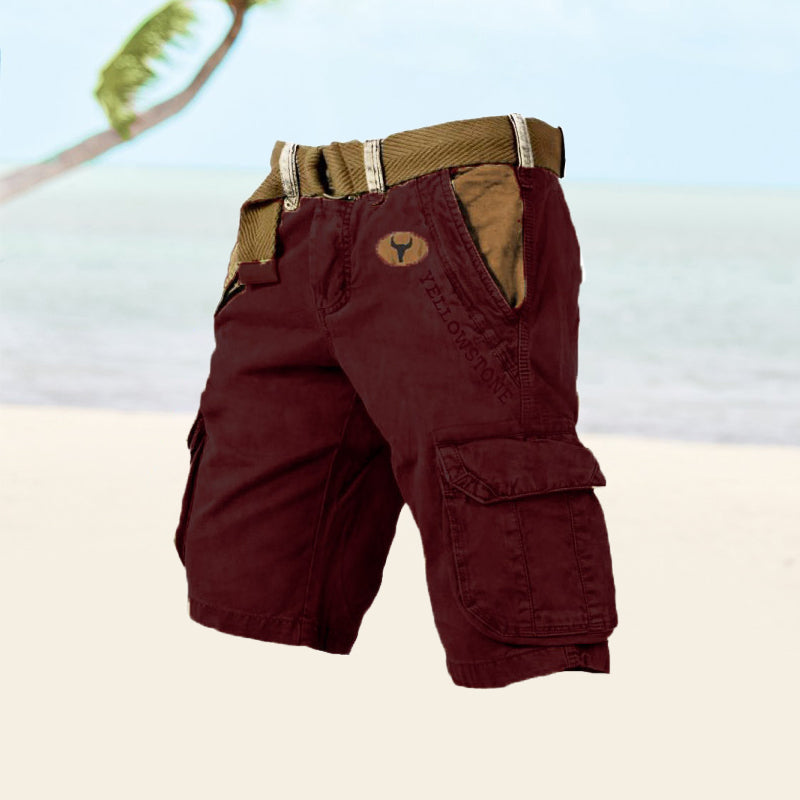 Short cargo homme, poches multiples, coupe décontractée.  Parfait pour l'été.