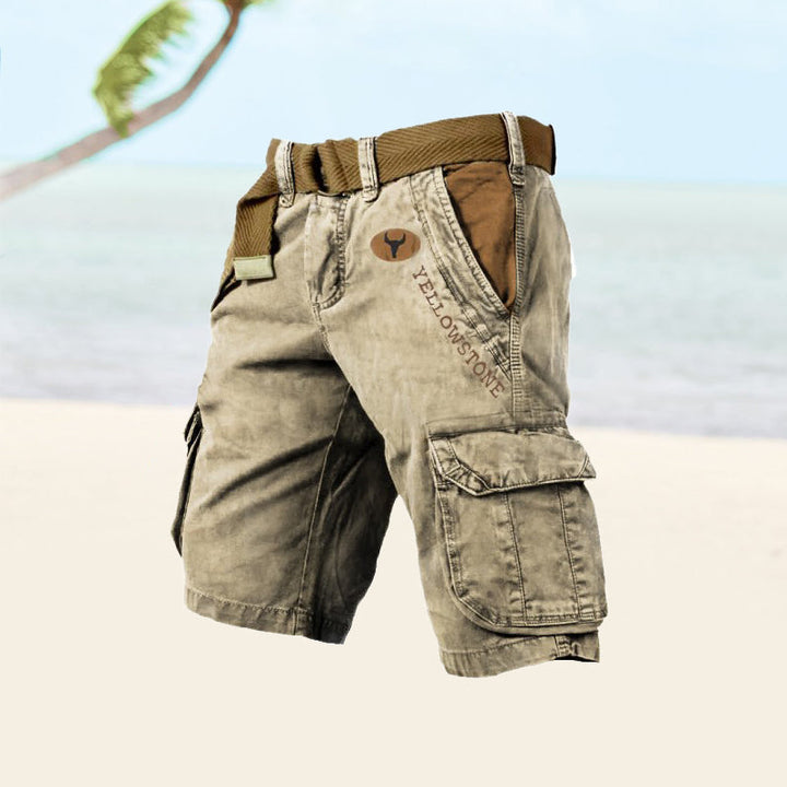 Short cargo homme, poches multiples, coupe décontractée.  Parfait pour l'été.