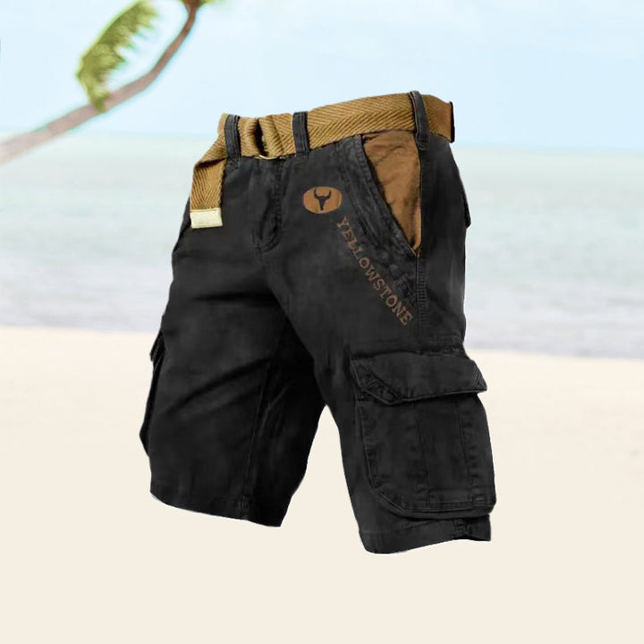Short cargo homme, poches multiples, coupe décontractée.  Parfait pour l'été.