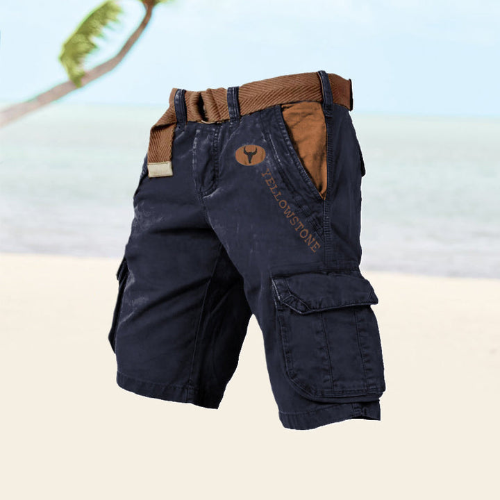 Short cargo homme, poches multiples, coupe décontractée.  Parfait pour l'été.