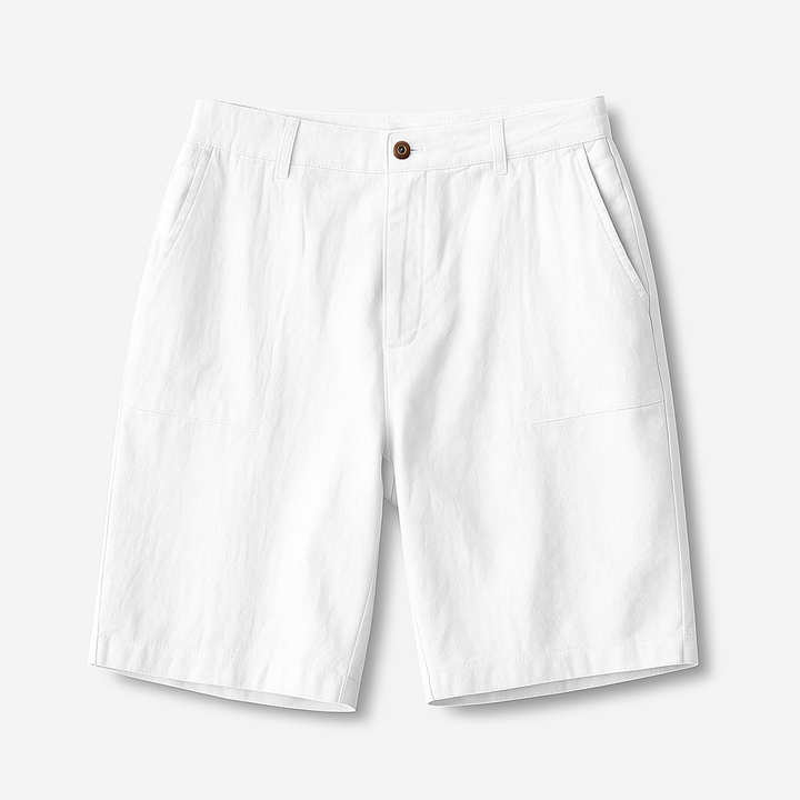 Short décontracté homme en lin, style estival. Confortable, respirant, parfait pour l'été et la plage.