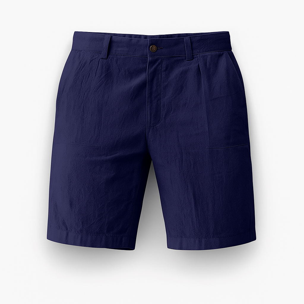Short décontracté homme en lin. Style mode masculine, confortable et respirant, idéal pour l'été et les loisirs.