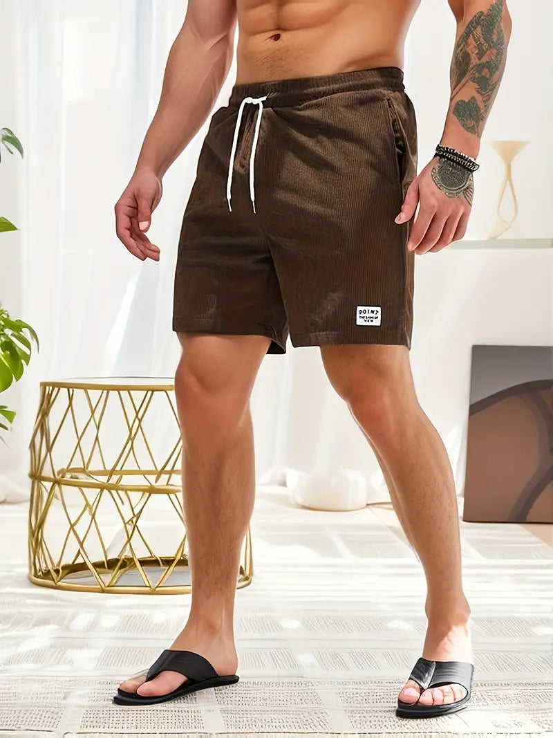 "Short de bain hommes léger multicolore avec taille élastique, cordon ajustable, séchage rapide, parfait pour la plage"