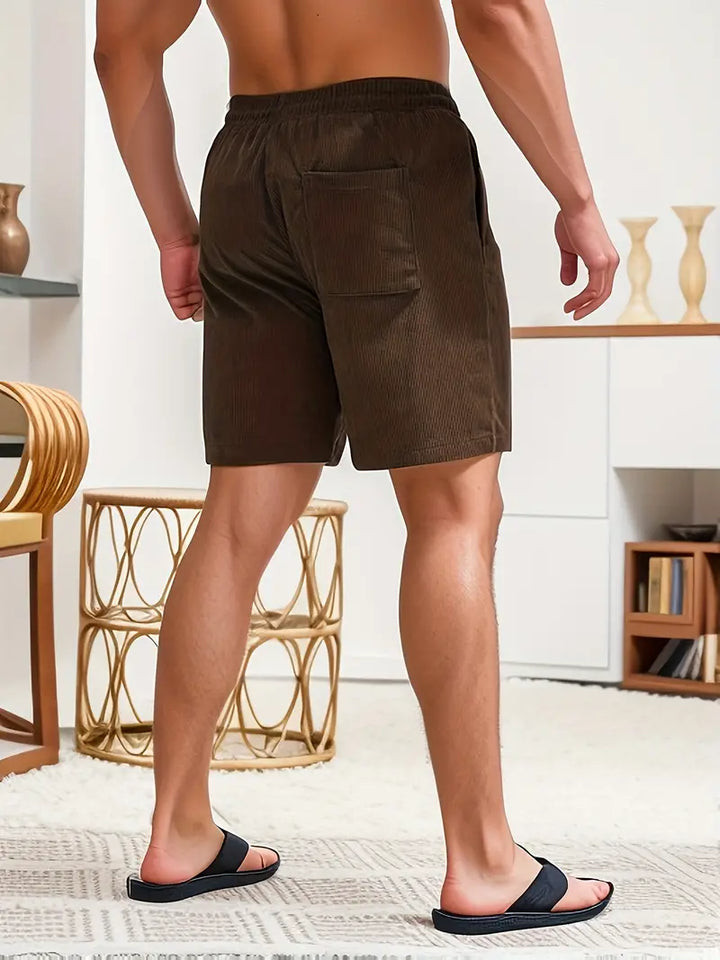 "Short de bain hommes léger multicolore avec taille élastique, cordon ajustable, séchage rapide, parfait pour la plage"