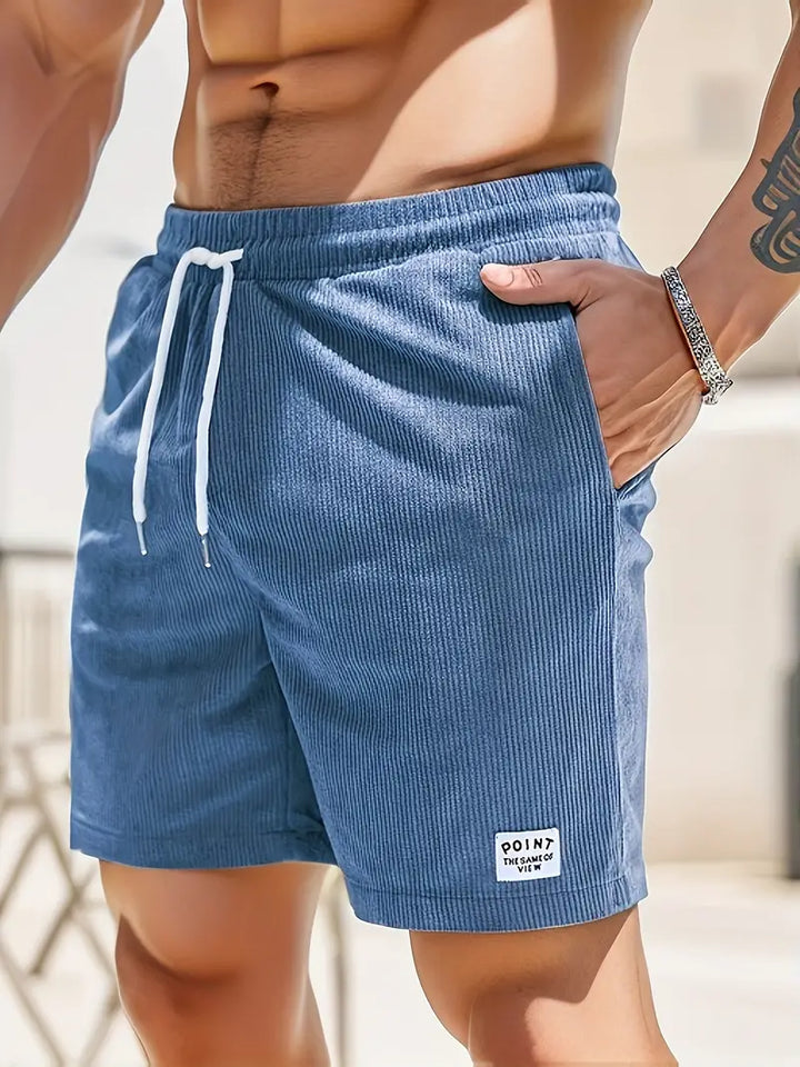 "Short de bain hommes léger multicolore avec taille élastique, cordon ajustable, séchage rapide, parfait pour la plage"