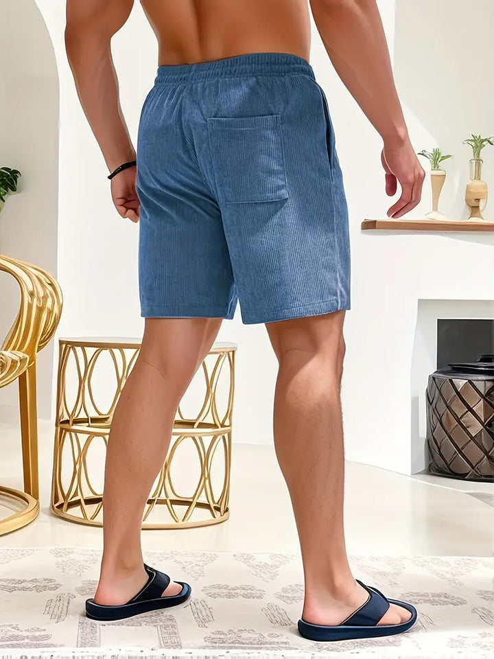 "Short de bain hommes léger multicolore avec taille élastique, cordon ajustable, séchage rapide, parfait pour la plage"