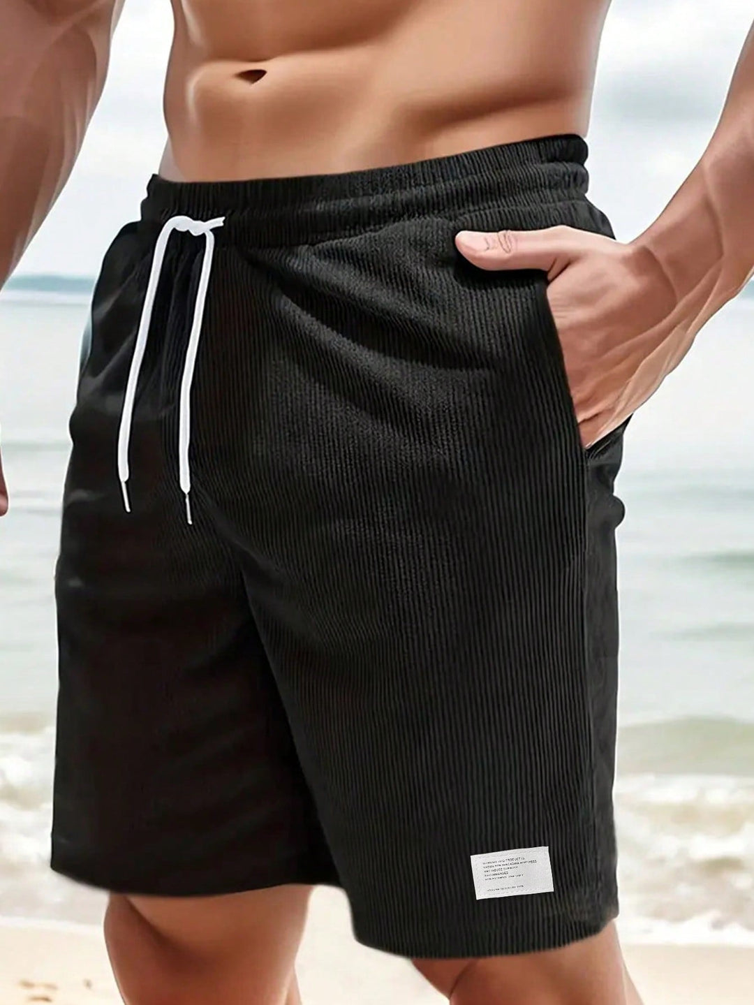 Short homme polyvalent en velours côtelé, stretch, parfait pour les loisirs et la mode décontractée d'été.