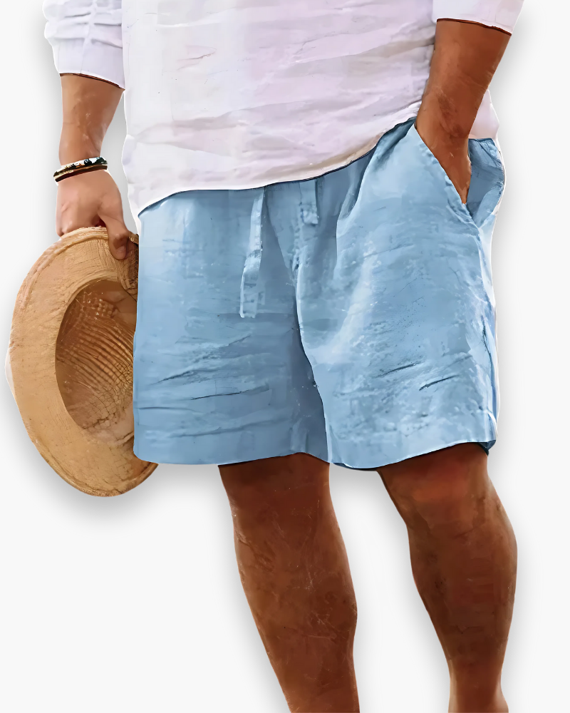 "Short homme été respirant et léger, coupe décontractée, coloris bleu marin, idéal pour journées chaudes et activités estival