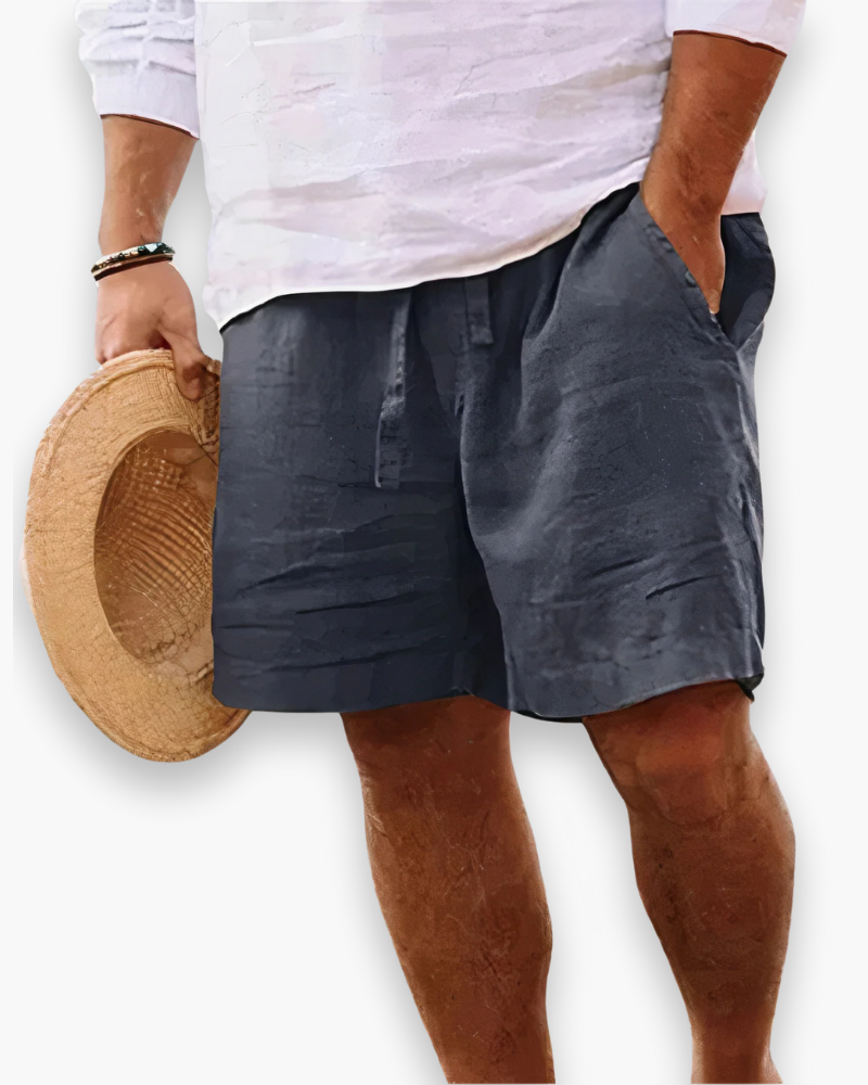 "Short homme été respirant et léger, coupe décontractée, coloris bleu marin, idéal pour journées chaudes et activités estival