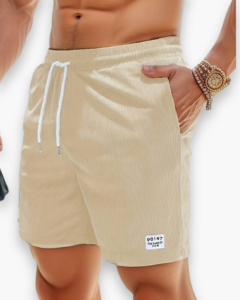Shorts décontractés hommes d'été, tissu doux, coupe relax, légers et respirants, idéals pour la plage et sorties.